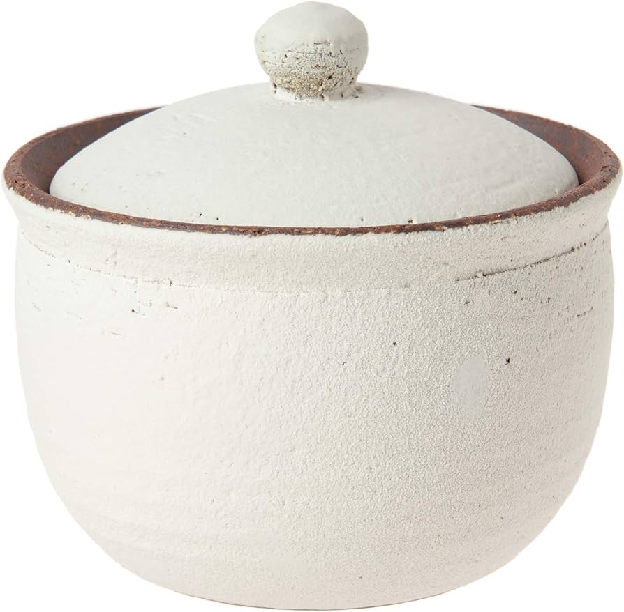 Amazon｜へちもん 信楽焼 湿気を吸収し調湿 サラサラ維持 塩壺 大 白