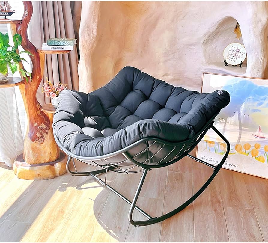 黒本革 1人掛けソファ ロッキンチェア 黒本革 1人掛けソファ