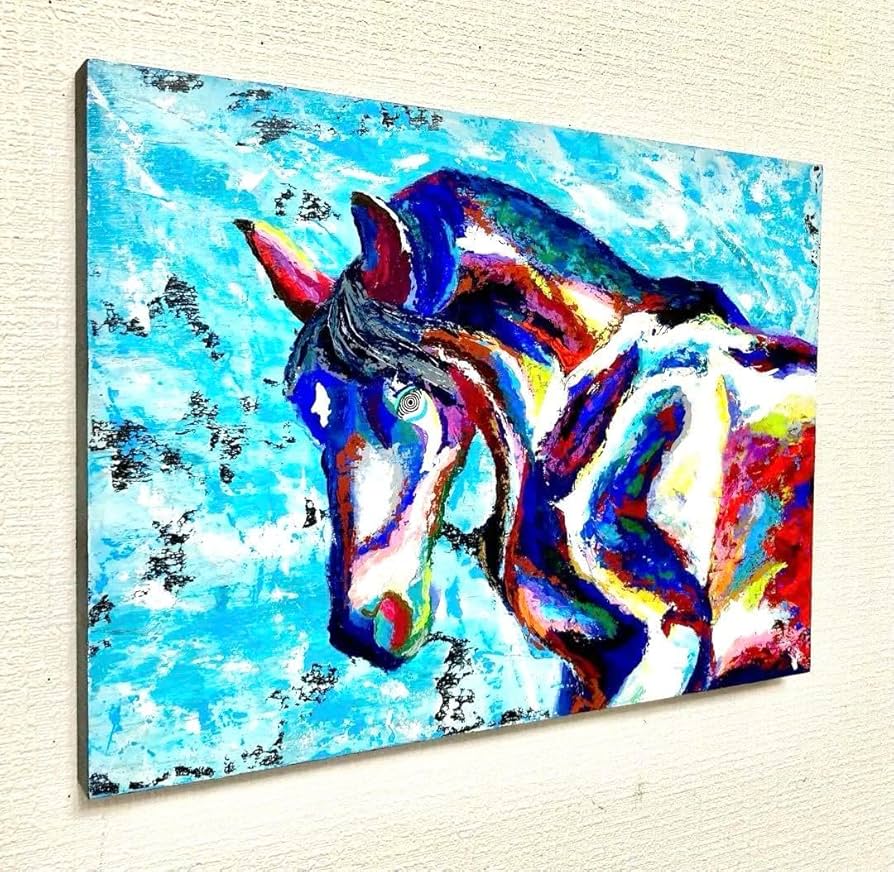 原画 馬 午 絵画 動物画 肉筆画 アクリル画 現代アート 一点物 手描き