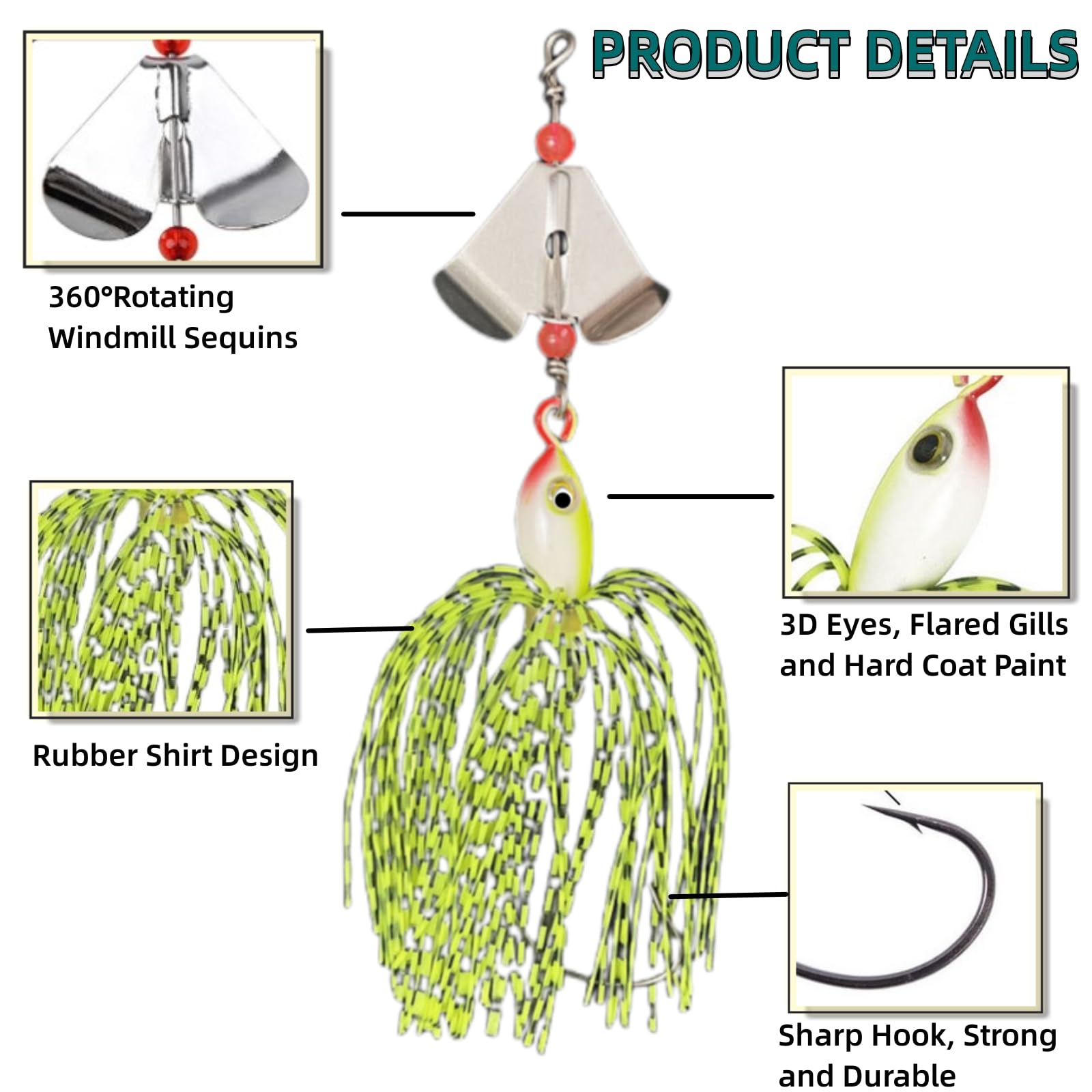 Amazon.co.jp: スピナーベイトフィッシングルアーキット4点セット