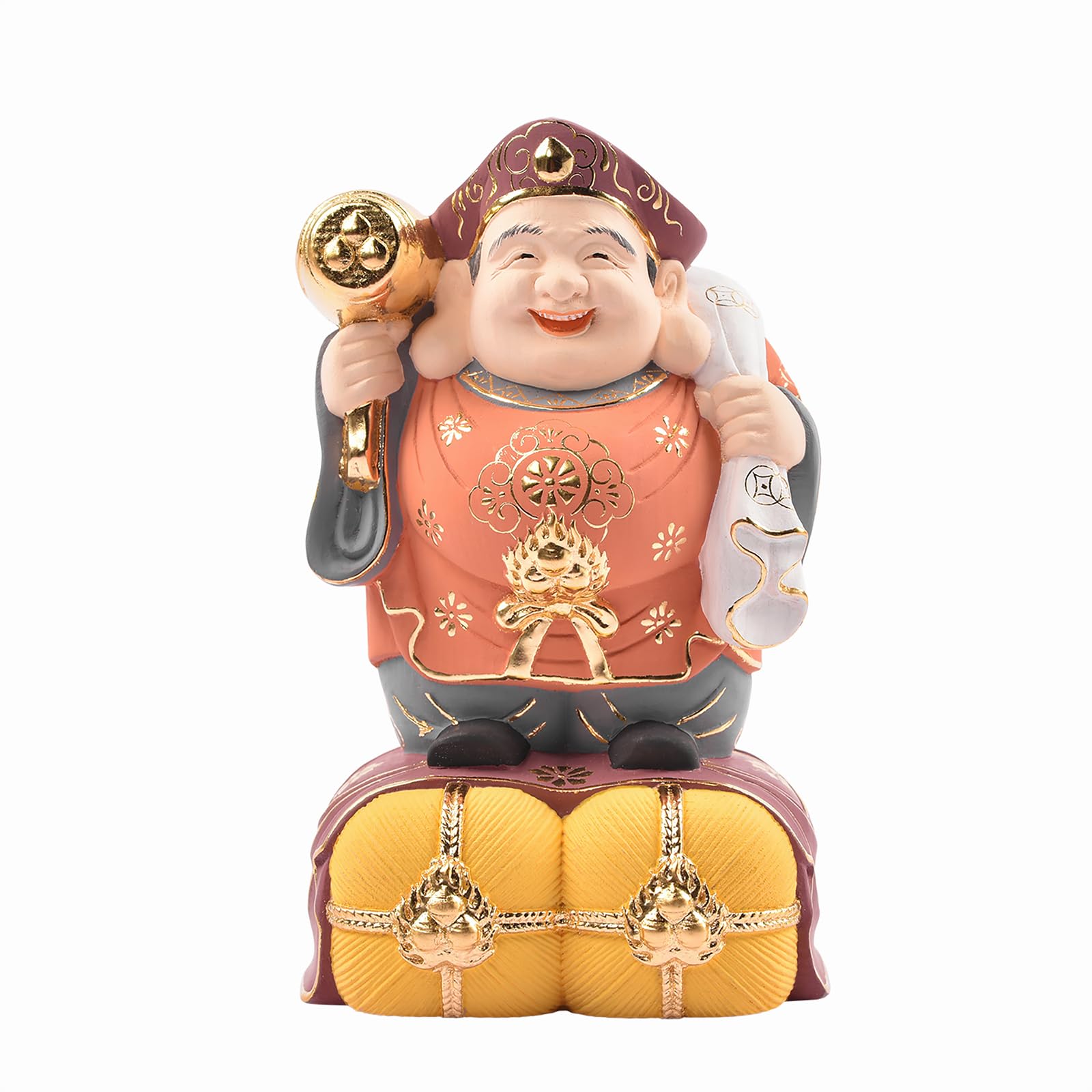 時代提物 七福神根付 天然素材 【寿老人】高さ約3.7cm 重さ約