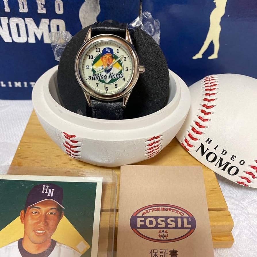 Amazon.co.jp: 野茂英雄ウォッチ FOSSIL 1997年2500本限定発売品 レア