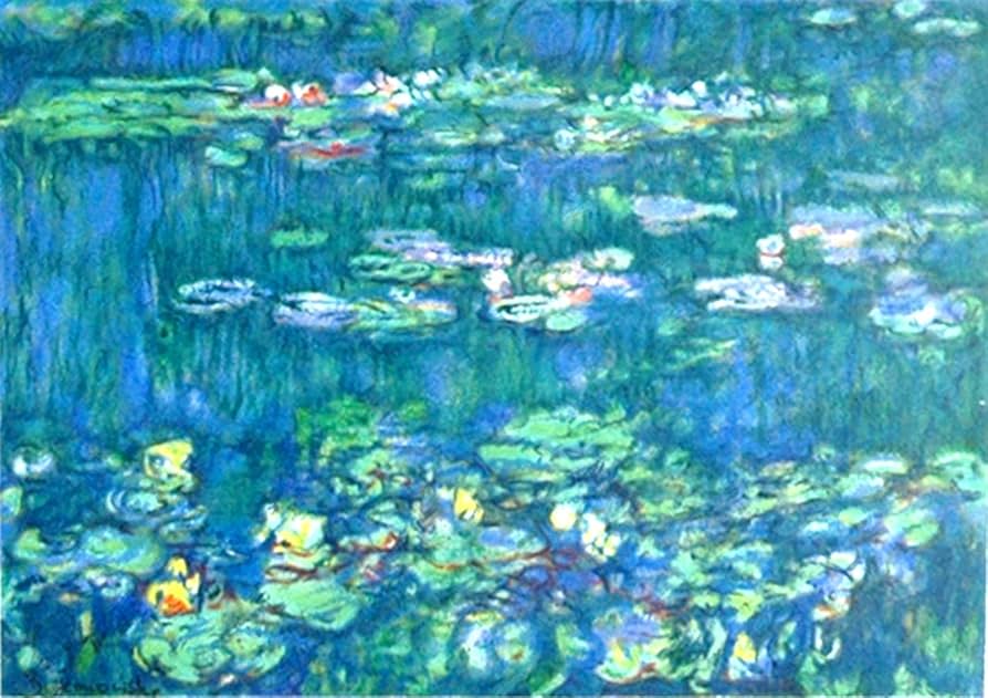 Amazon.co.jp: 絵画 版画 モネ シート 『睡蓮1』 リトグラフ 印象派