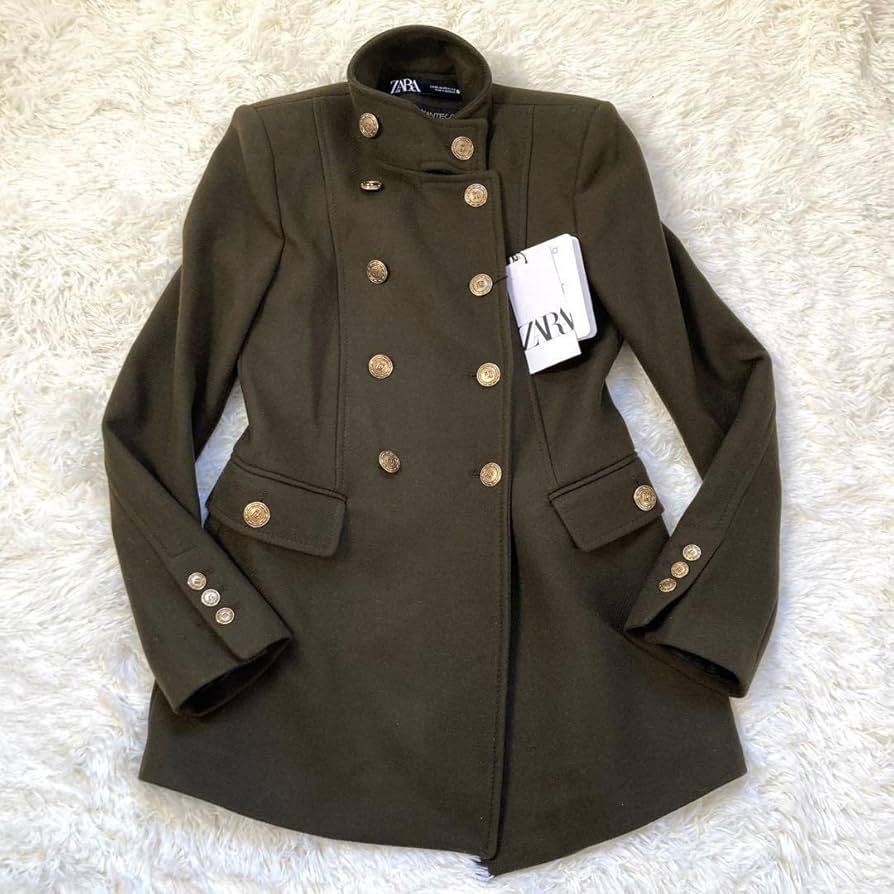 Amazon.co.jp: ZARA ナポレオンジャケット MANTECO ウール カーキ XS