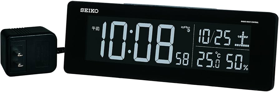 Amazon.co.jp: セイコークロック 置き時計 黒 本体サイズ:7.4×22.2×4.4