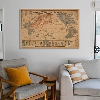 Amazon.co.jp: 1860年に描かれた世界地図ポスター 日本地図 ポスター