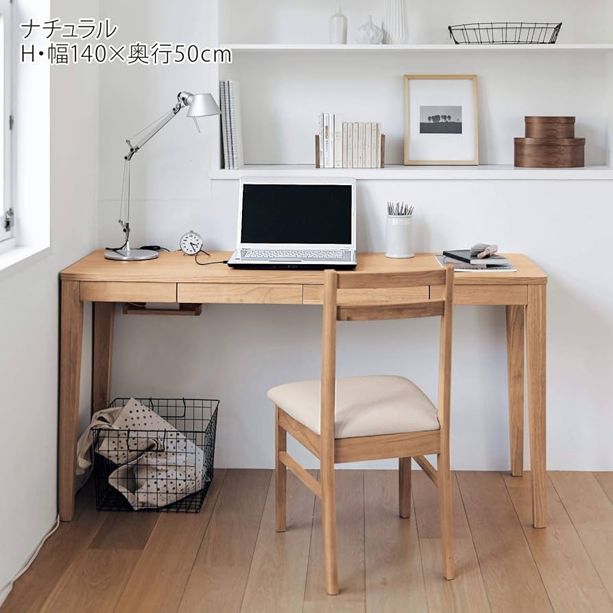 Amazon | [ベルメゾン] パソコンデスク 奥行選べる 机 ナチュラル E 幅