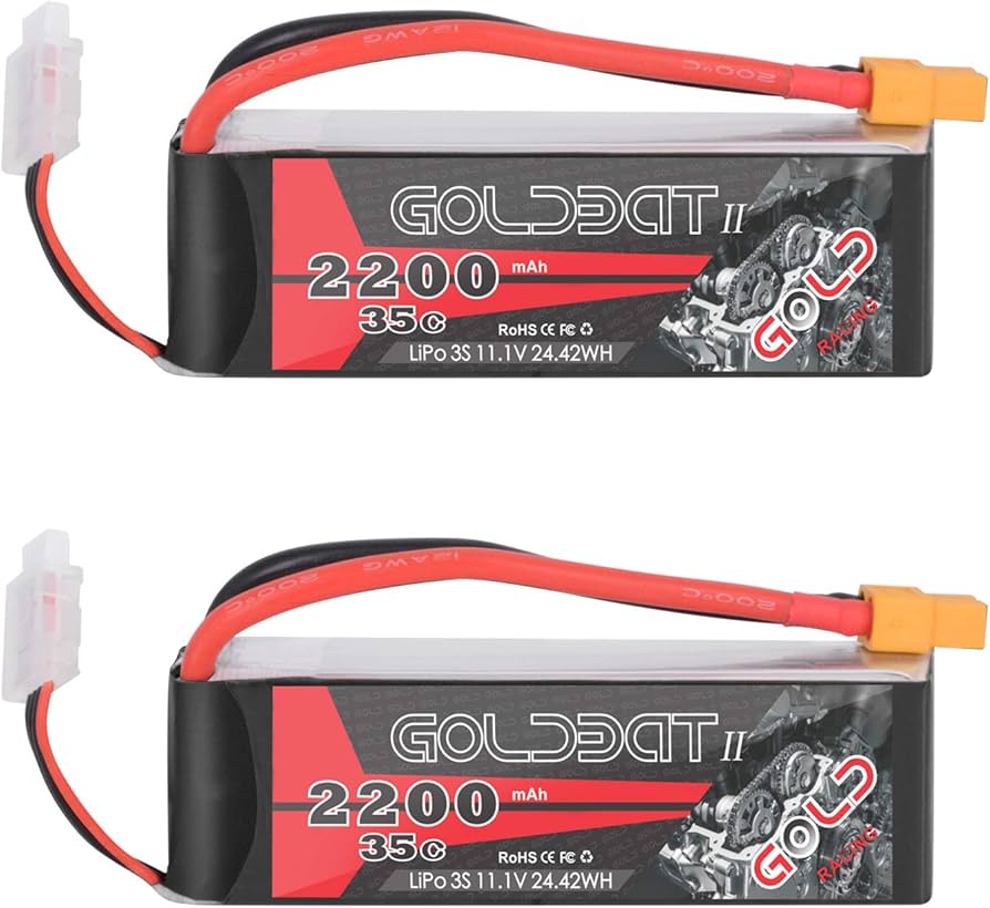 Amazon.com: GOLDBAT 3s Lipo Battery 35C 2200mAh 11.1V Lipo Battery