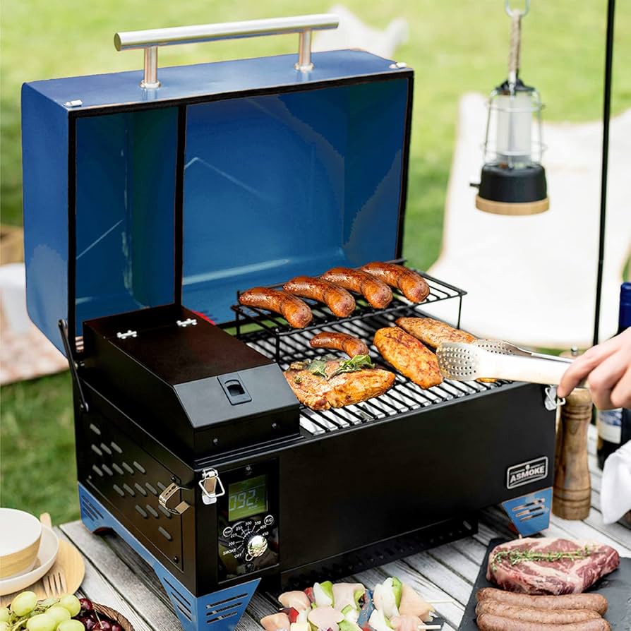 Amazon.co.jp: ASMOKE ポータブル ペレット グリル、小さなスモーカー