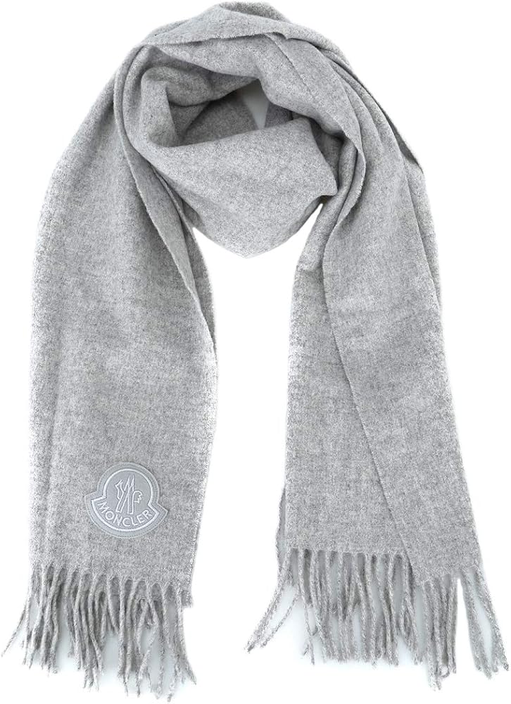 Amazon | [モンクレール] 103 SCIARPA ライトグレー BIGブランドロゴ
