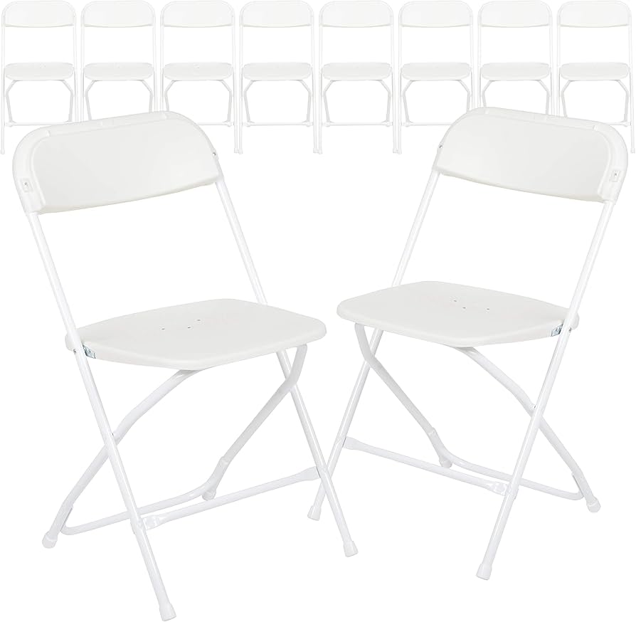 Amazon.com: EMMA + OLIVER Set of 10 Plastic Folding Chairs - 650