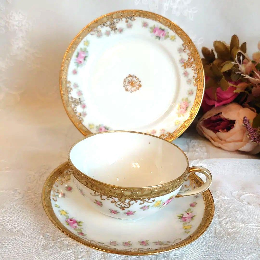 Amazon.co.jp: オールドノリタケ ティーカップ&ソーサー ケーキ