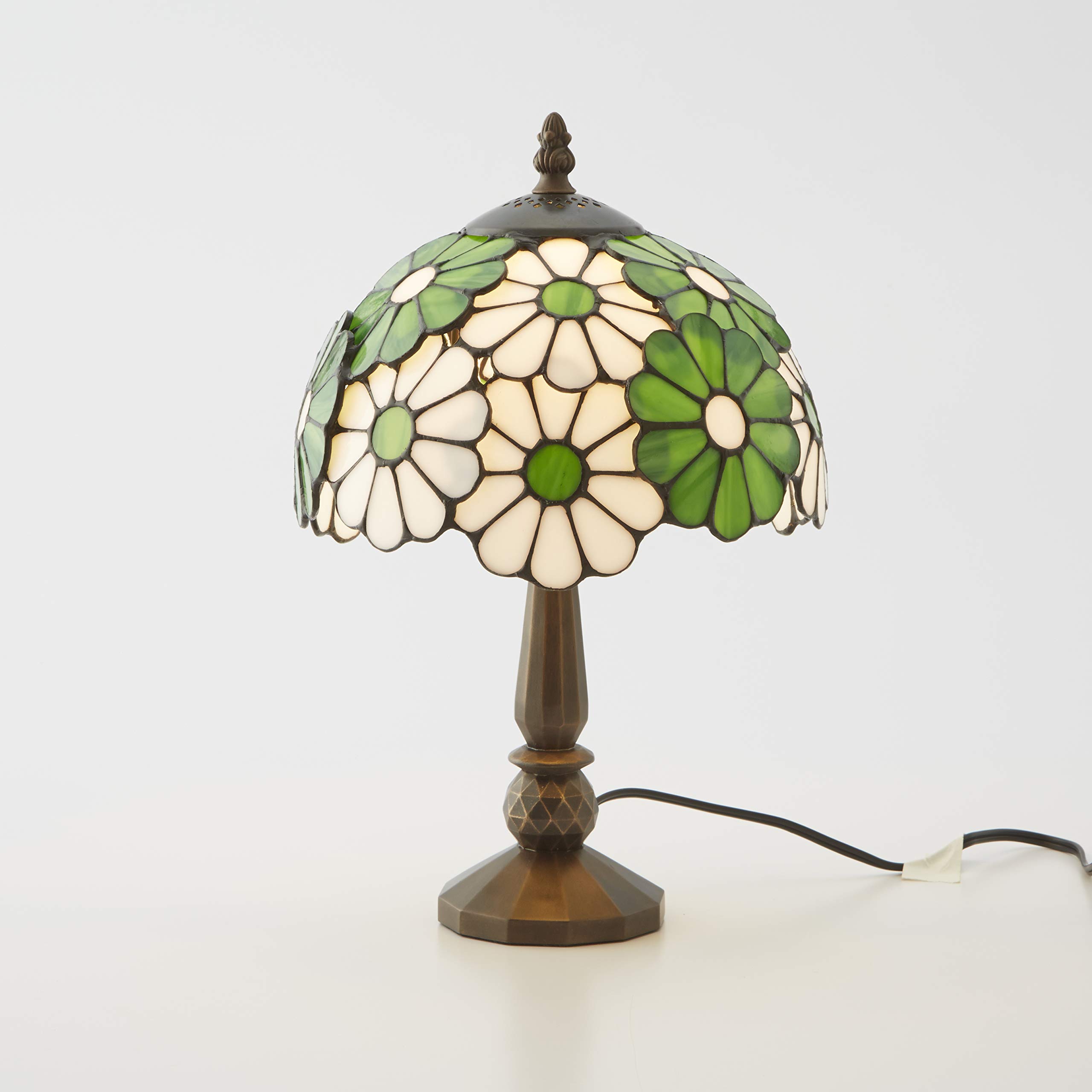 A563-53 ステンドグラスランプ アンティーク テーブルランプ 花柄