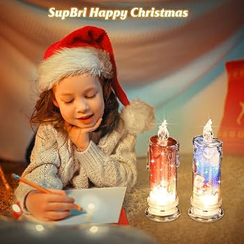 Amazon.com: SupBri Flameless LED Candles Set of 4 with Santa Claus