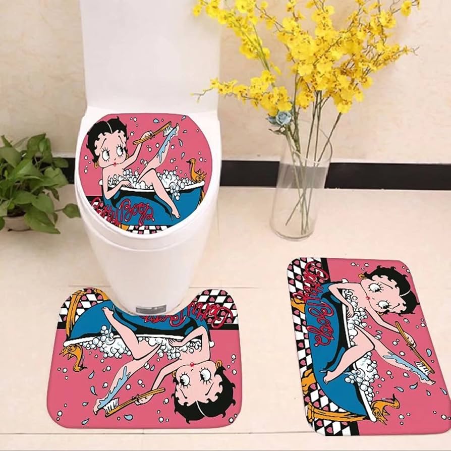 Amazon｜Palglg ベティ・ブープ4点バスセット シャワーカーテンセット