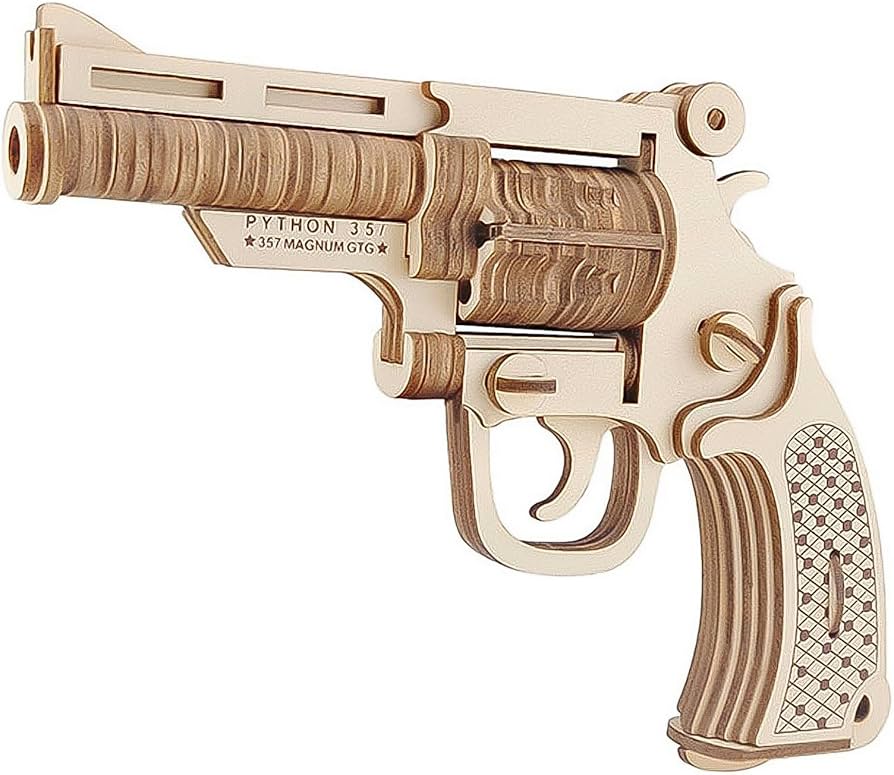 Amazon.co.jp: GreenLF 3D木製パズル DIYリボルバーガンモデル