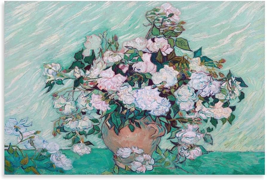 Amazon.co.jp: ゴッホ 世界の名画 バラのある花瓶 ポスター アート