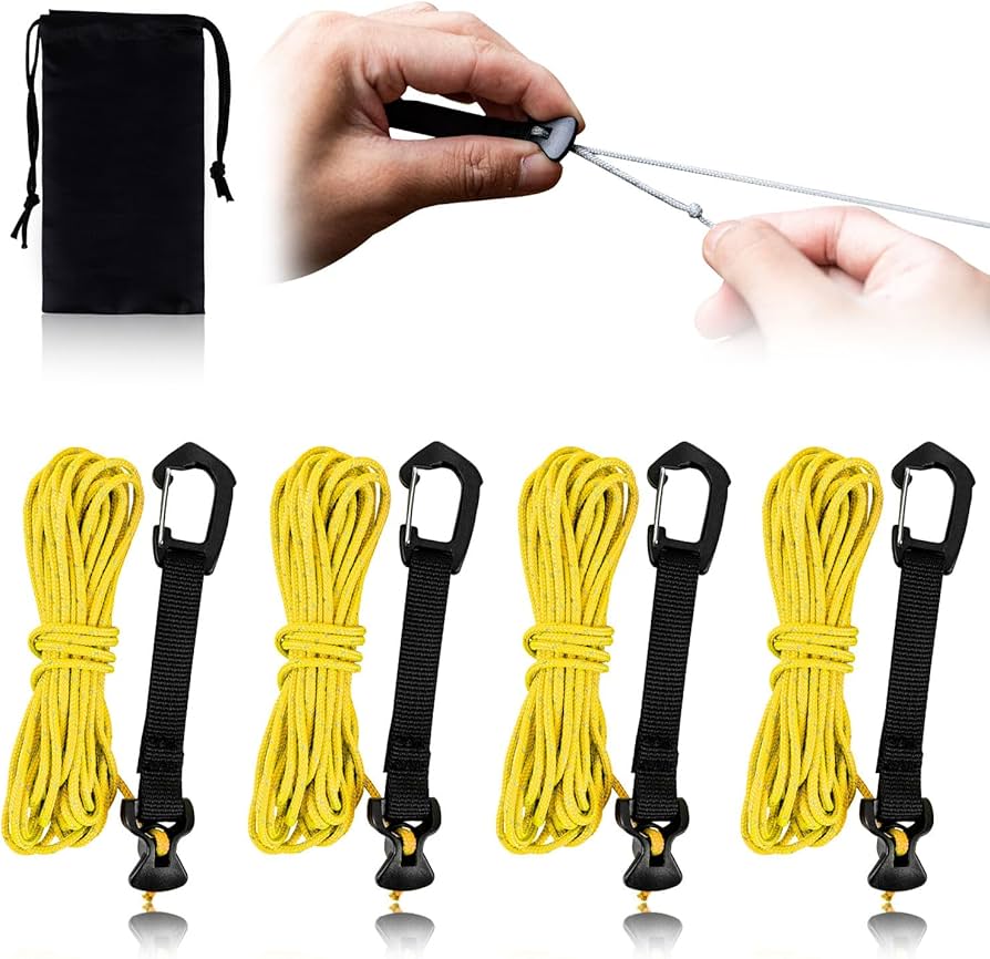 Amazon.co.jp: ガイロープ テントロープ タープロープ カラビナと自在