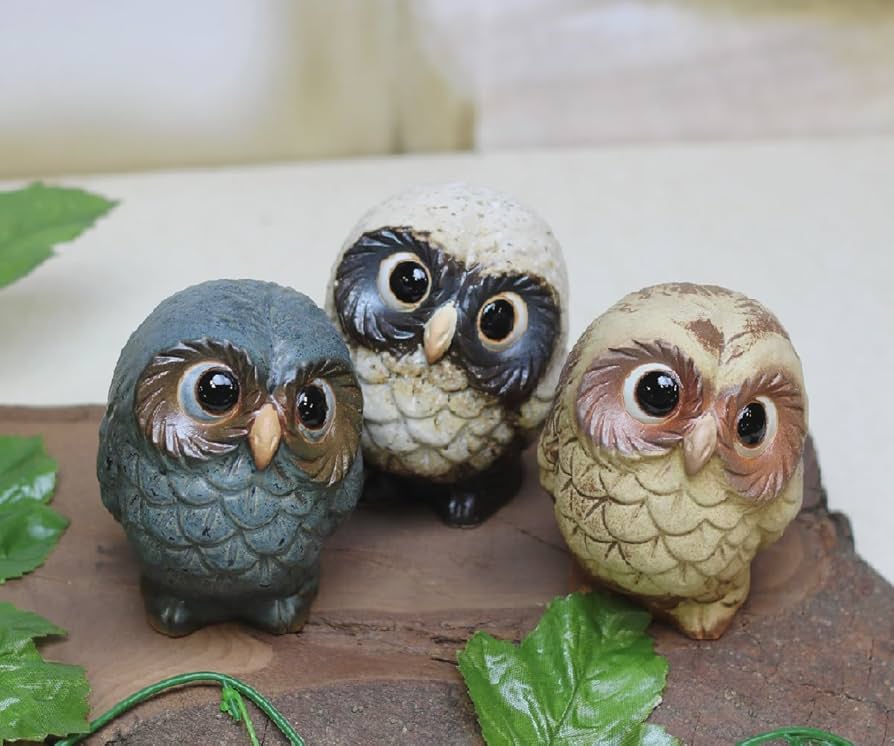 Amazon.co.jp: 信楽焼 ふくろう 3カラー セット【子 フクロウ 3色