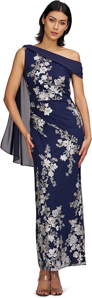 Amazon.com: JS Collections Women's Elisa Scarf Ankle Gown, Navy