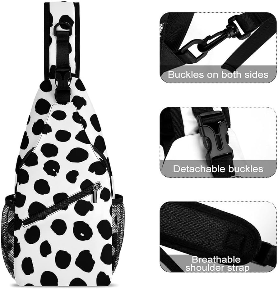 ドット柄ストラップ 黒 ボディバッグ ドット柄ストラップ 黒 ボディバッグ