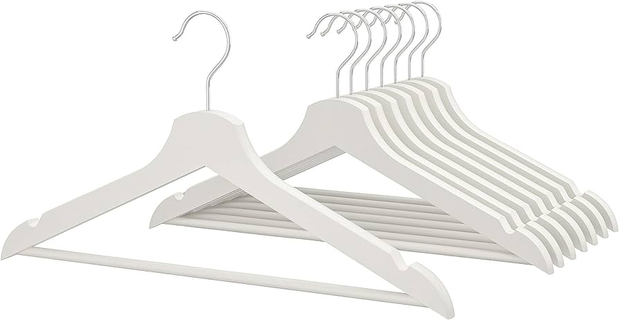 Amazon.co.jp: 木製ハンガー 8本セット ホワイト : ホーム＆キッチン