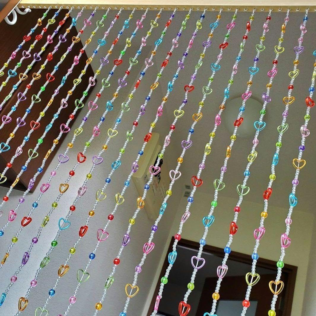 Amazon.co.jp: ビーズのれん ビーズカーテン 珠暖簾 ポップ カラフル