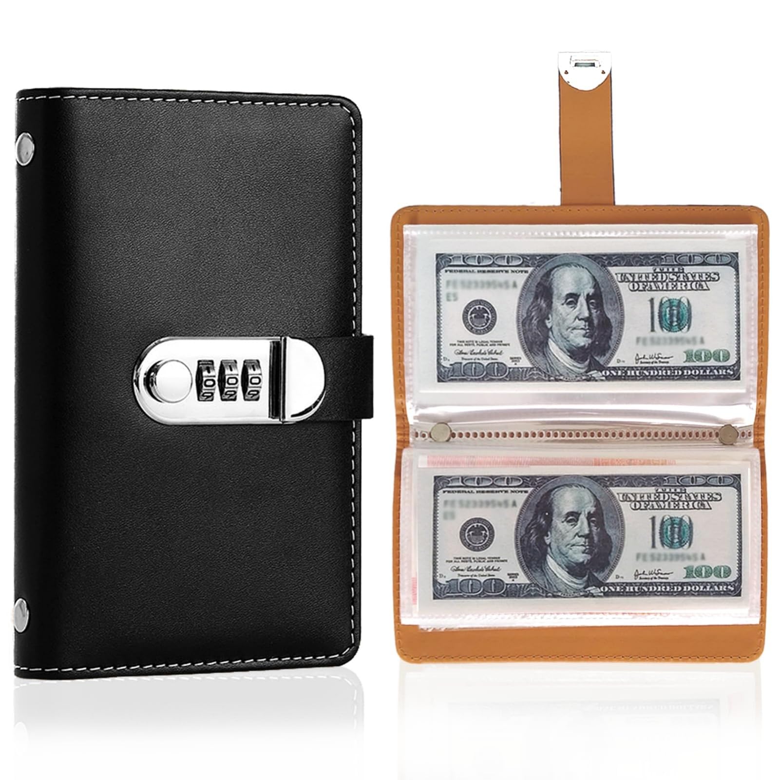 Amazon.co.jp: 貯金バインダー 【鍵付き・お札専用】 貯金箱 100万円