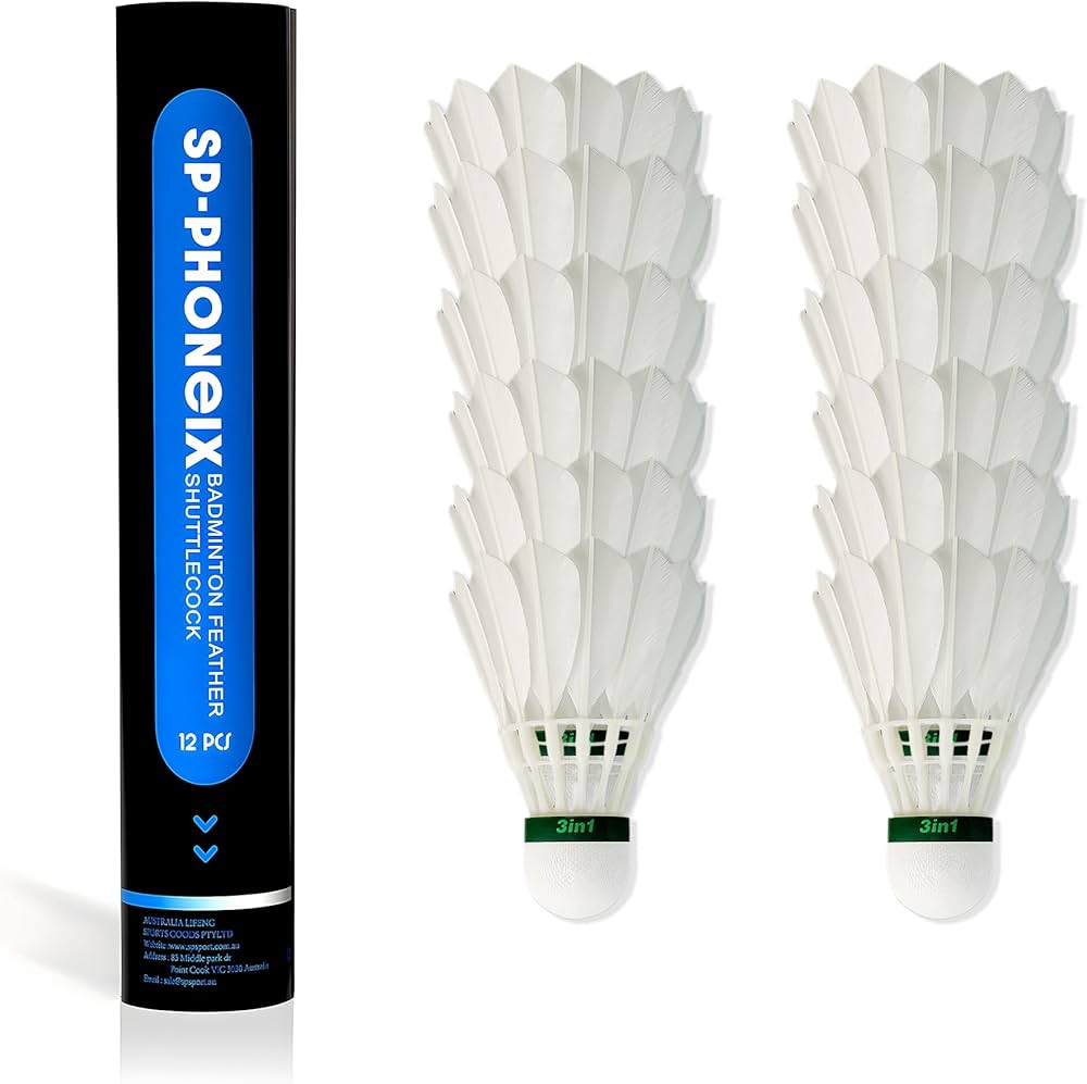 Amazon | SPPHONEIX 12個パック グースフェザー バドミントンシャトル