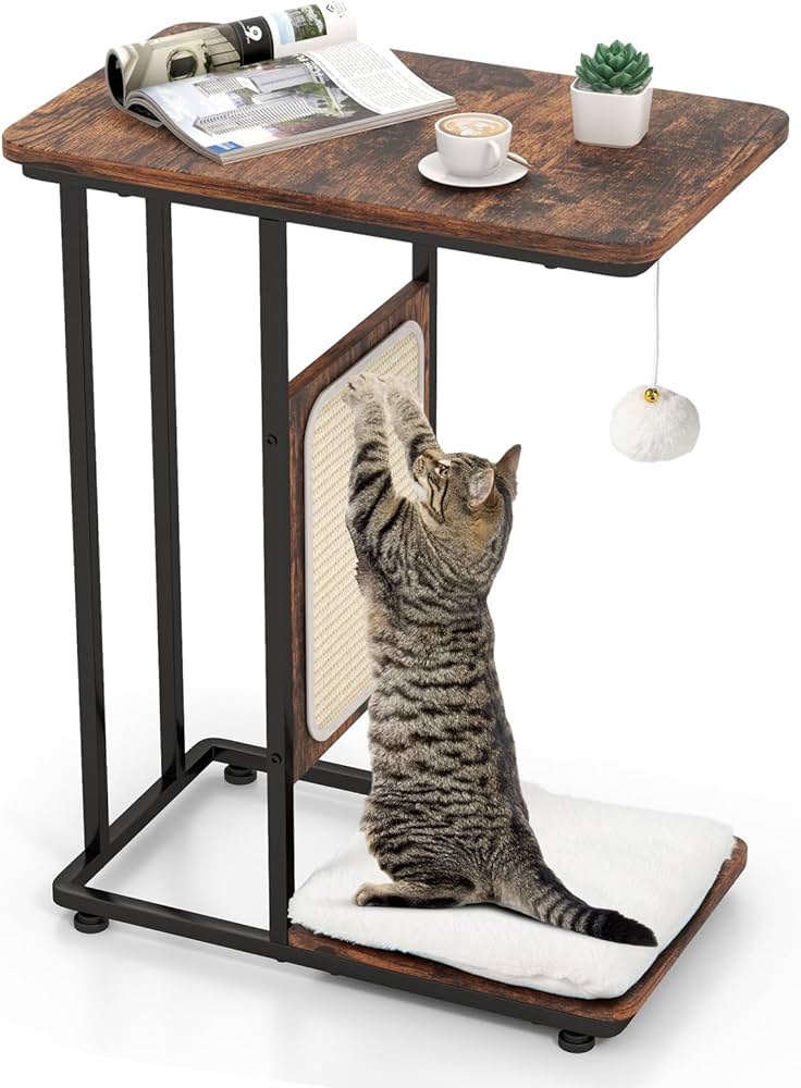 Amazon.co.jp: Giantex サイドテーブル ベッド横 多機能 爪とぎマット