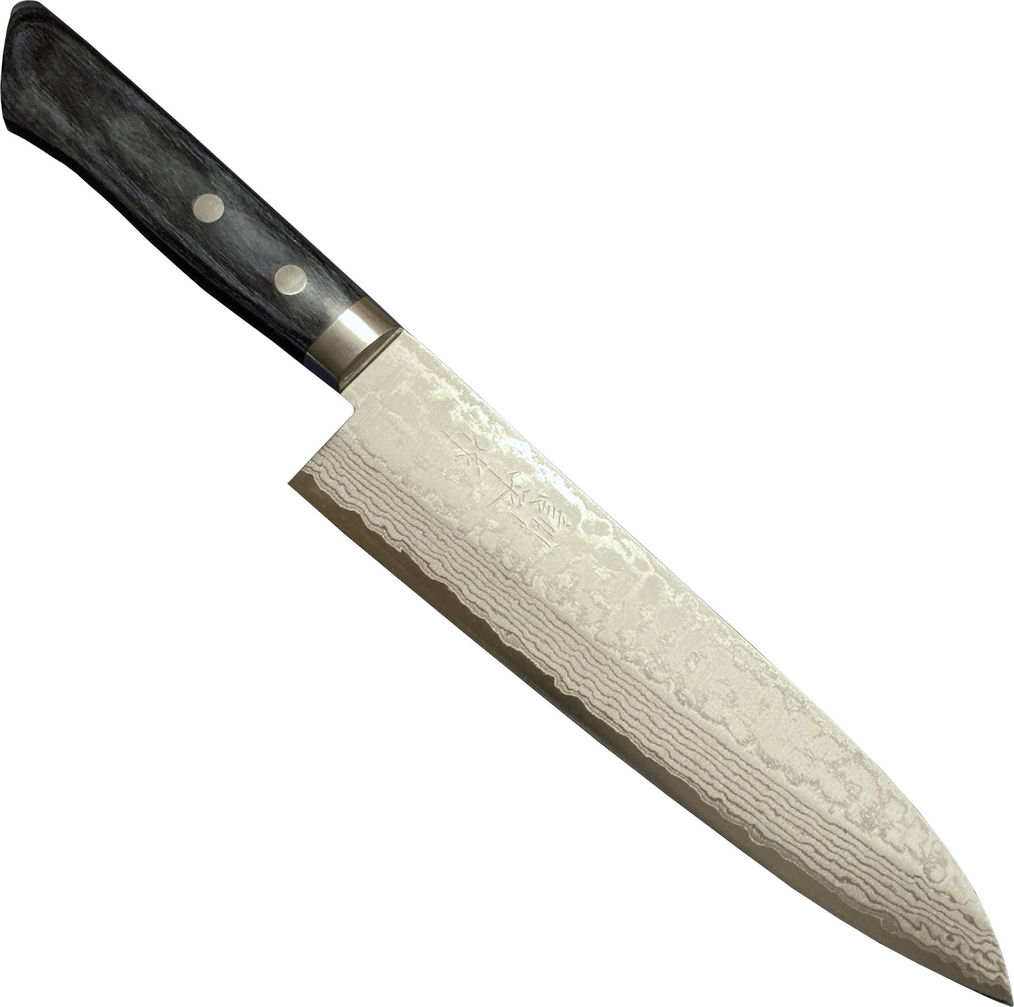 Amazon | 訓平作 牛刀 包丁 180mm 彩流 紺柄 積層ダマスカス V金10号