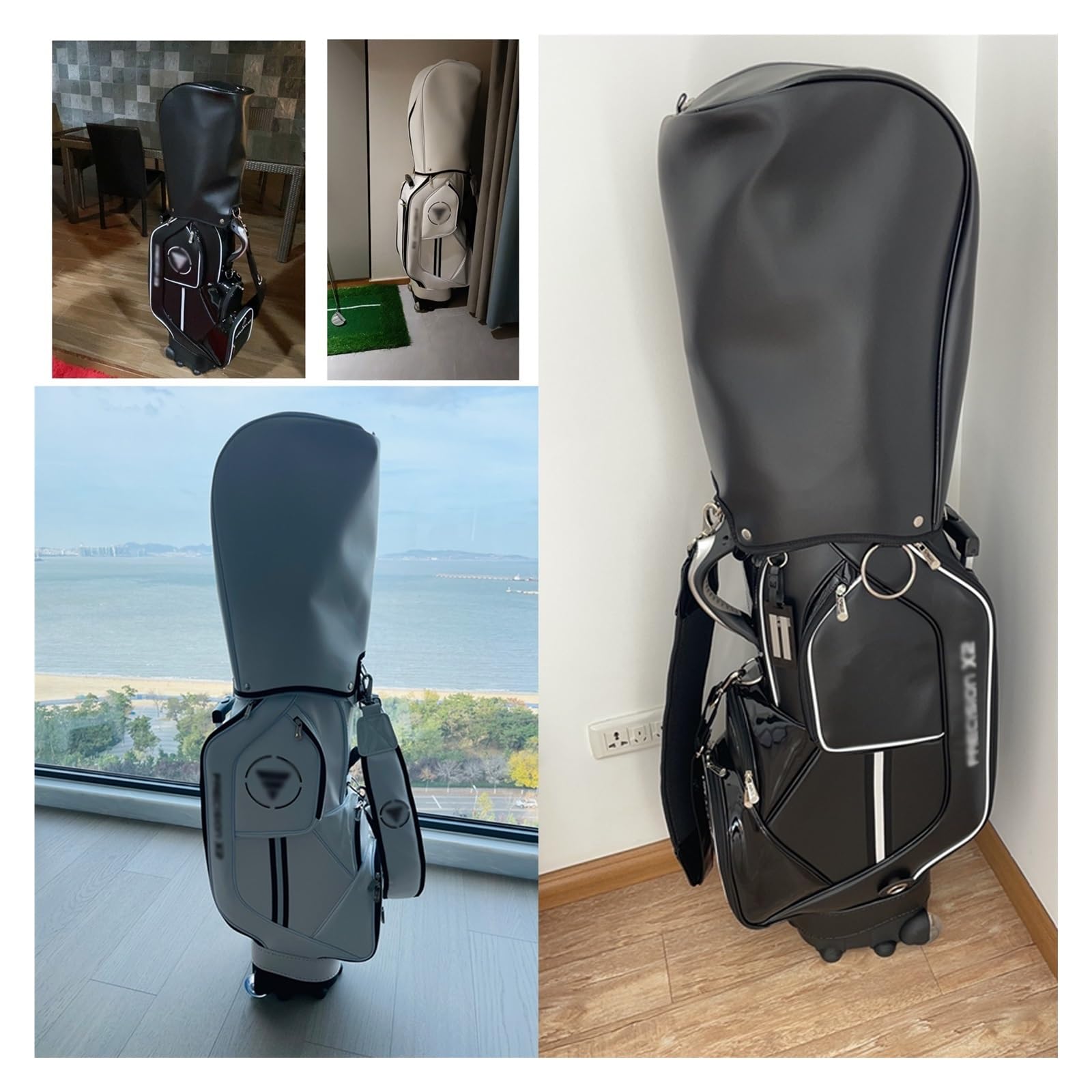 Amazon | ゴルフバッグ 9.0型 キャディバッグ 47インチ対応 車輪付き 8