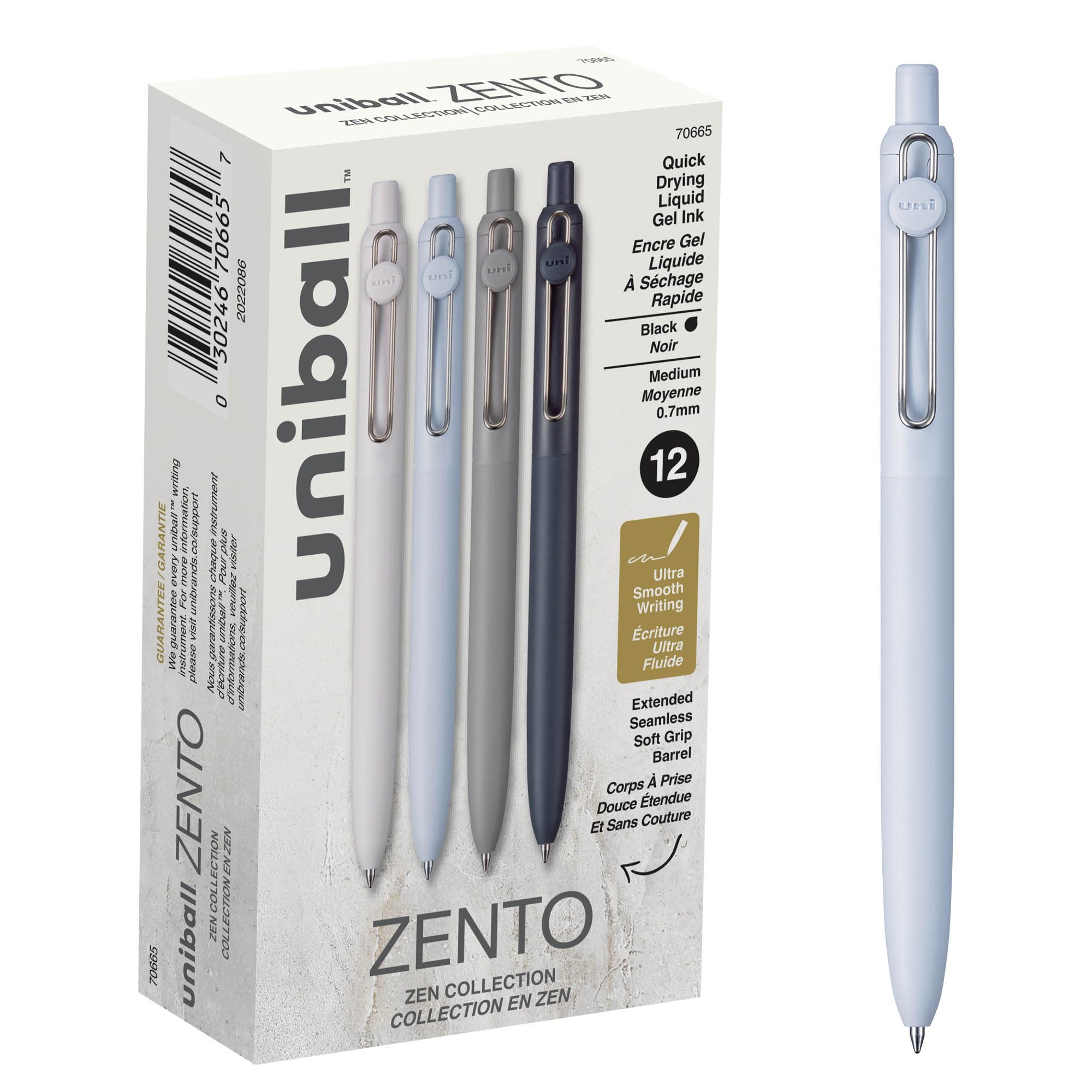 Amazon | Uniball Zento ゲルインクローラーボールペン、ブラック中字