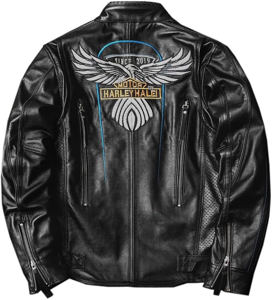 Amazon.co.jp: [VIIBOY] 本革バイクジャケット 本革ジャケット 牛革