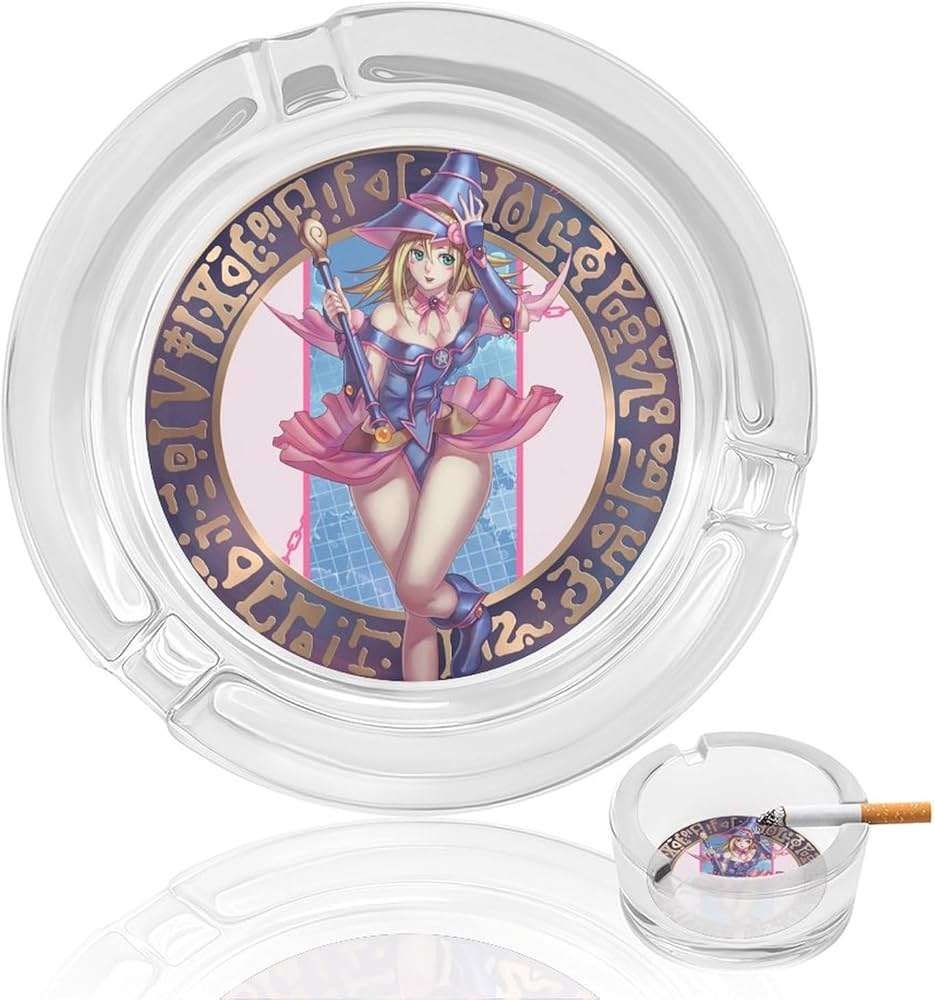 Amazon.co.jp: ガラス灰皿 イラスト 公式 ブラック マジシャン ガール