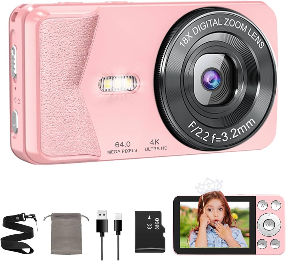 Amazon | QZTCAMERA デジカメ 4K デジタルカメラ 小型カメラ 6400万