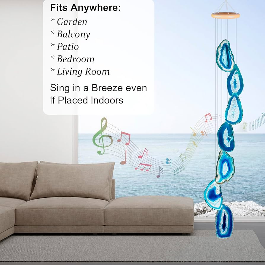 Amazon.co.jp: クリスタルとヒーリングストーン メノウ風鈴 29インチ