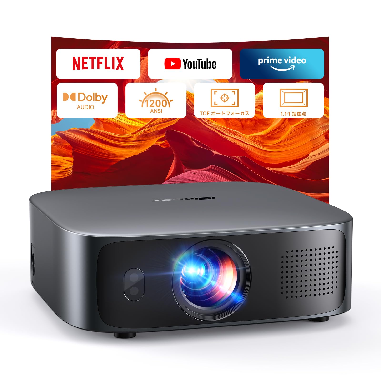 プロジェクター 家庭用 Netflix・Dolby搭載 iSinbox 4K Amazon.co.jp