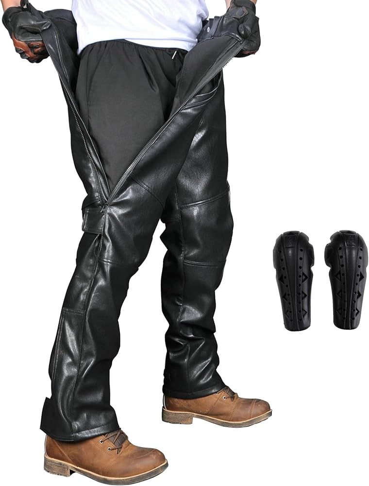 Amazon | RENHE バイク用オーバーパンツ 冬用 バイク用レザーパンツ