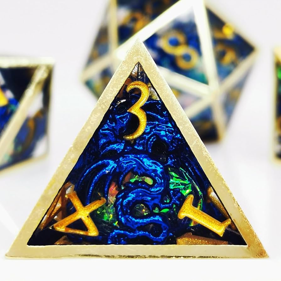 Amazon.co.jp: MJDICEOK 中空メタル+樹脂ドラゴンダイス DNDセット