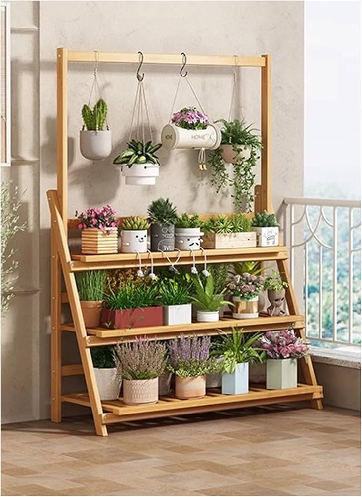 Amazon.co.jp: 多段植物プランタースタンド屋内、屋外折りたたみ