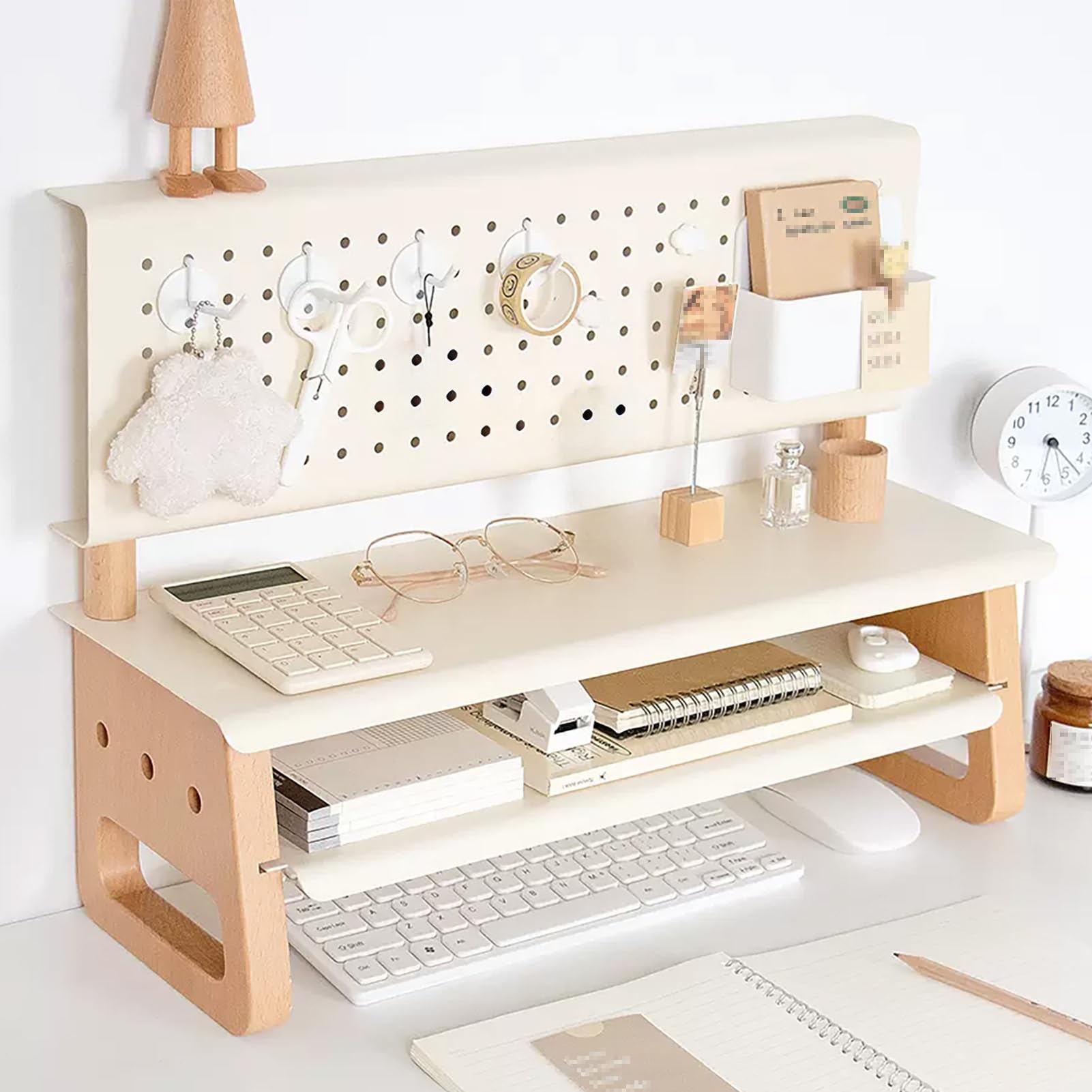 Amazon.co.jp: JIAOCKJIAO DIY 机上置き棚、卓上整理棚、金属穴あき