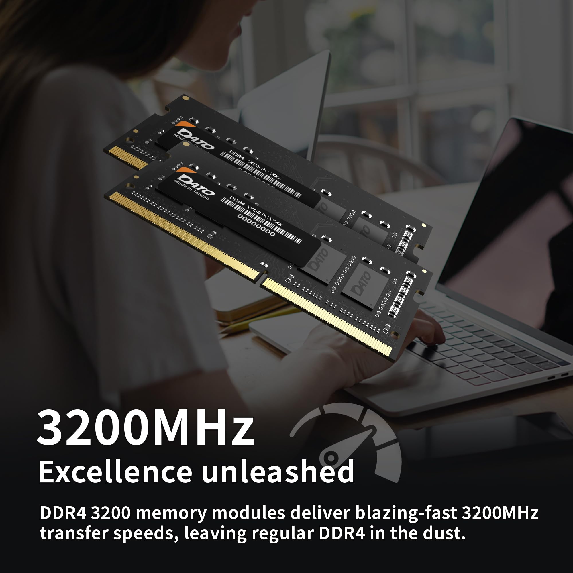 DATO 32GB RAM DDR4 3200MHz PC4-25600 CL22 SODIMM 1.2V 260-Pin Non
