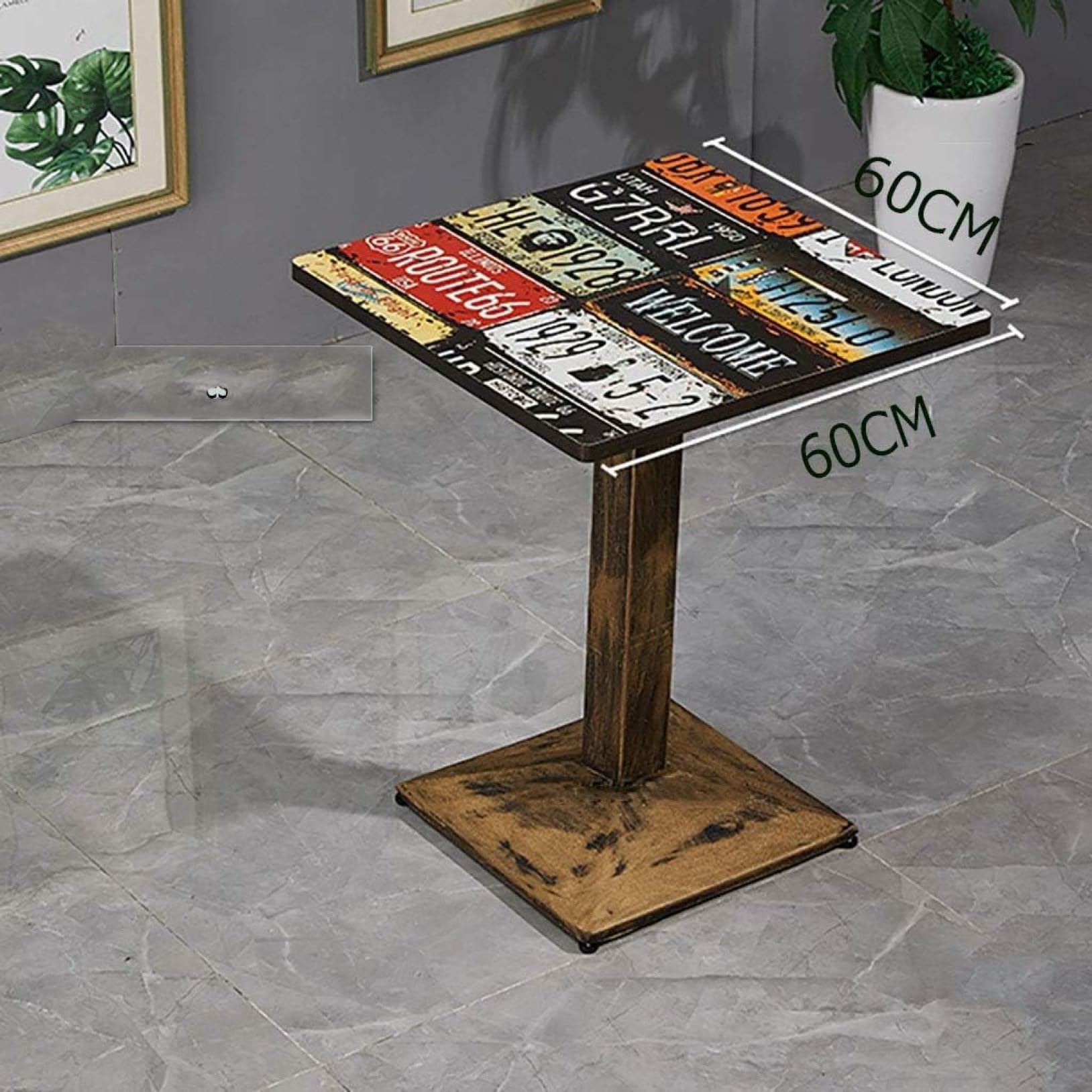 Amazon｜サイドテーブル コーヒーテーブル アメリカンレトロスタイルの