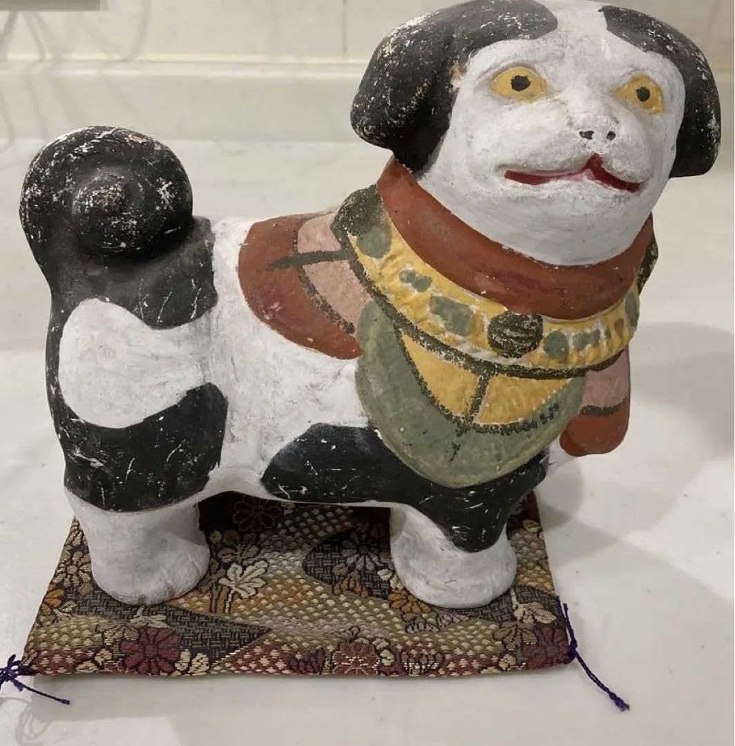 Amazon | レトロ 古道具 土人形 泥人形 犬 戌 狛犬 アンティーク 広島