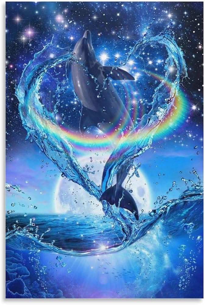 Amazon.co.jp: イルカ 絵画 ラッセン 星に願いを アート アート