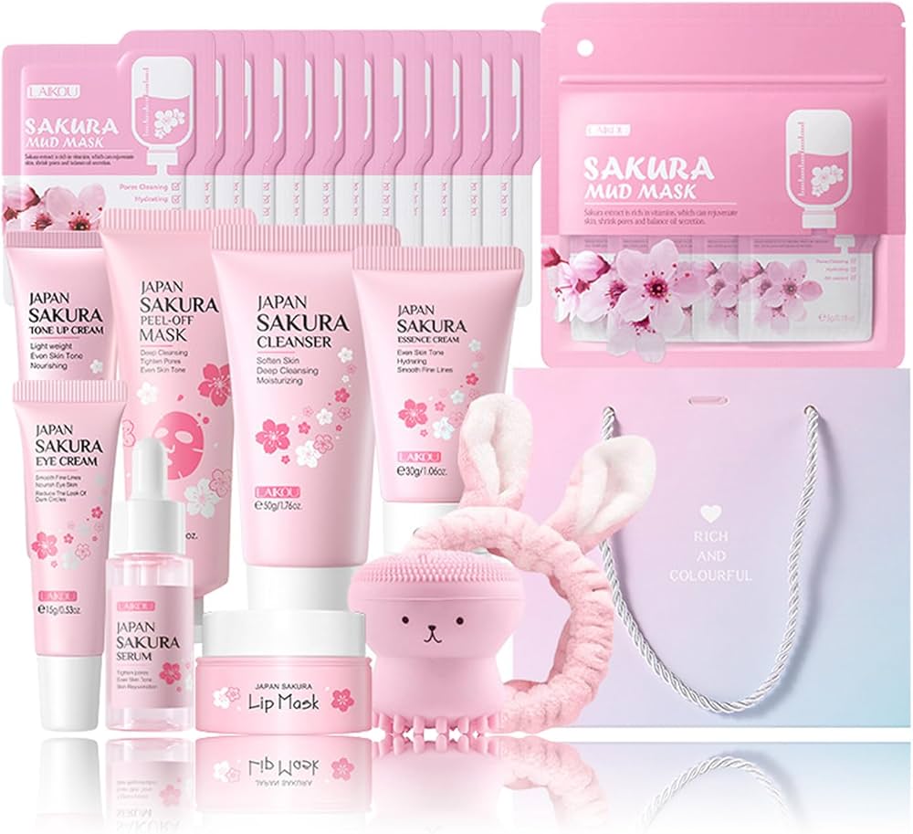 Amazon.com : Skin Care Set Sakura Women Beauty Gift Sets Korean
