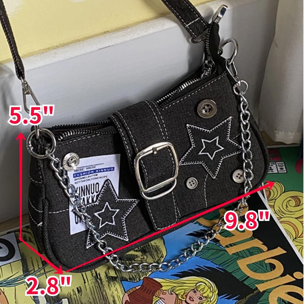 Amazon.com: HIQUAY Grunge Hobo Bag Fairy Grunge Shoulder Bag Y2K