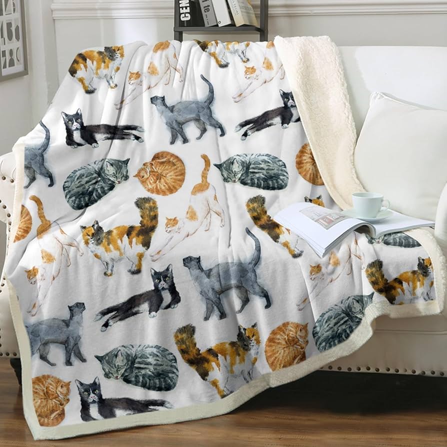 Amazon.com: Sleepwish Colorful Cat Throw Blanket, Soft Fuzzy