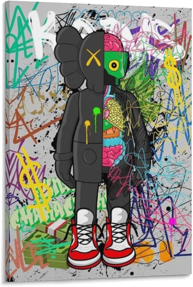 Amazon.co.jp: K-AWS素晴らしい絵画 インテリア カウズ セサミ